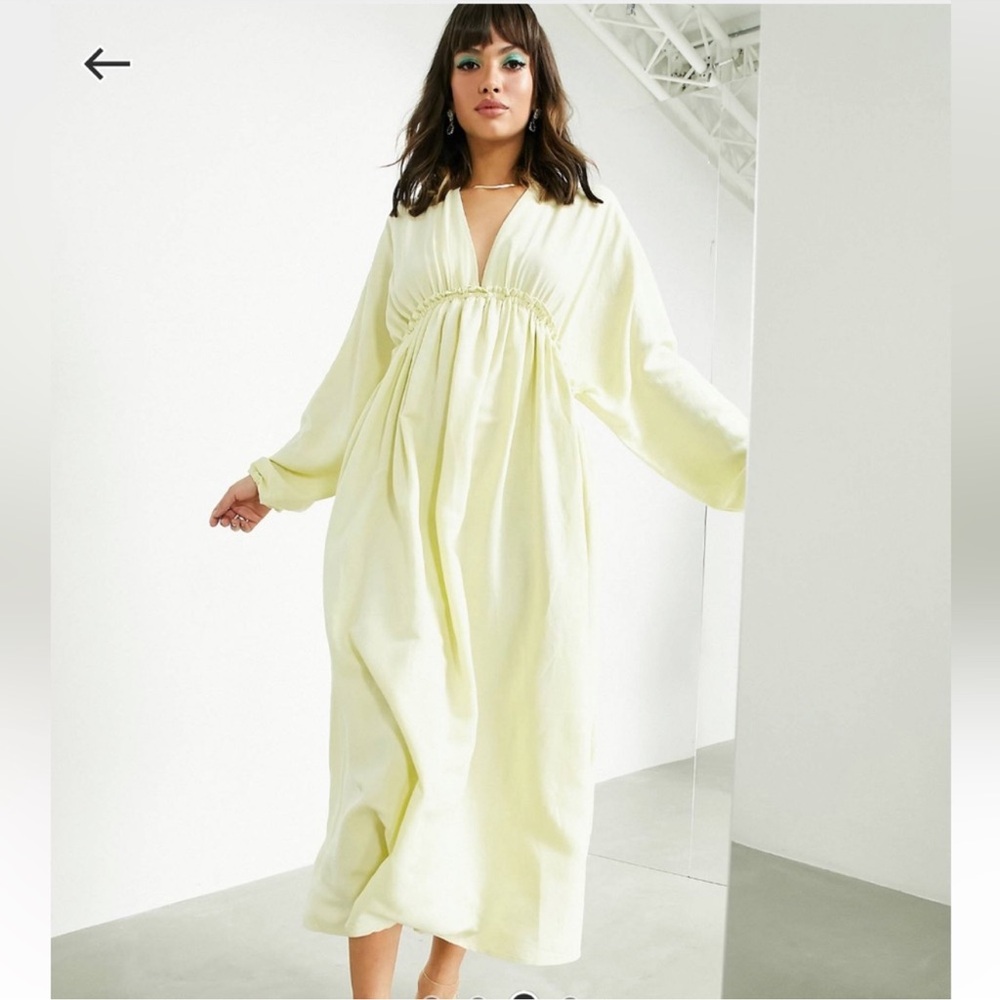 ASOS Light Yellow Midi Dress